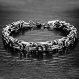 Chavin Kalın Kral Model 8 mm. Gri Çelik Erkek Bileklik df14slv