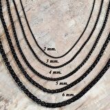 Chavin 60 cm. Uzun Siyah 3 mm. Erkek Çelik Zincir dt37