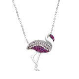 Chavin Flamingo Zirkon Taşlı Gümüş Kolye dz49by