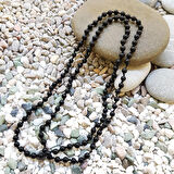 Chavin 4,5 mm. 70 cm. Siyah Yarı Mat Onyx Taşı Erkek Kolye ea48