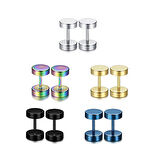 Chavin 5 çift Renk Çelik 8 mm. Bayan Erkek Küpe eb62