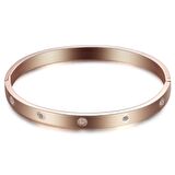 Chavin Kelepçe Dizayn Taşlı Çelik Kadın Bileklik eb92