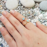 Chavin Gümüş Taşlı Kadın Yüzük Mini Eklem Yüzüğü ed78by