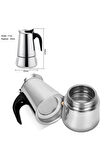 Paslanmaz Çelik Ocak Üstü 4 Cup Fincan Moka Pot Espresso cin285-4