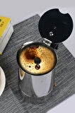 Paslanmaz Çelik Ocak Üstü 4 Cup Fincan Moka Pot Espresso cin285-4