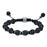 Chavin Hematit Mat Onyx Makrome Erkek Bileklik eg41