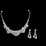 Chavin Düğün Nişan Kına Damla Taşlı Bayan Kolye Küpe Set eg90