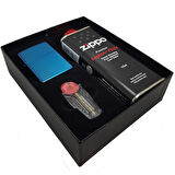Zippo Çakmak Parlak Sapphire Benzin Taş Hediyelik Set du10-20446