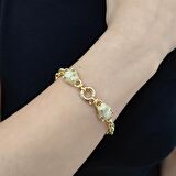 Chavin Hallow Altın Modeli Mikron Kaplama Gümüş Bileklik eh33sr