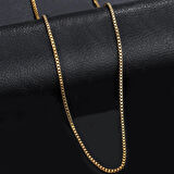 Chavin 50 cm. 3 mm. Gold Erkek Bayan Çelik Zincir da37sr