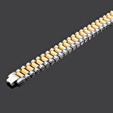 Chavin 15 mm. Gri Gold 316 L Çelik Parlak ve Mat Erkek Bileklik eh89bysr