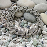 Chavin 15 mm. Kalın Taşlı Alloy Erkek Bileklik ek19by