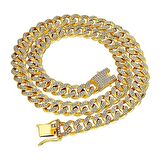 Chavin 13 mm. Kalın 60 cm. Taşlı Alloy Bayan Erkek Zincir ek54sr