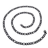 Chavin Figaro Yassı 5 mm. 60 cm. Siyah Çelik Erkek Zincir dp90-5