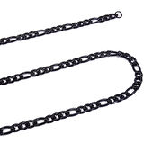Chavin Figaro Yassı 5 mm. 60 cm. Siyah Çelik Erkek Zincir dp90-5