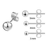 Chavin Yuvarlak Gri 3/4/5 mm. Set Bayan Erkek Çelik Küpe ep12by