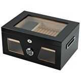 Falconetti Siyah 2 Katlı Camlı Humidor Puro Kutusu rc21
