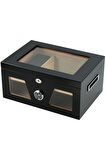 Falconetti Siyah 2 Katlı Camlı Humidor Puro Kutusu rc21