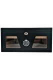 Falconetti Siyah 2 Katlı Camlı Humidor Puro Kutusu rc21