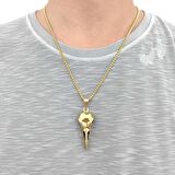 Chavin Gold Karga Kafasu Kuzgun İskelet Çelik Erkek Kolye er99sr