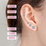 Chavin Gri Çelik 6 Takım Taşlı Bayan Erkek Küpe ai09-t