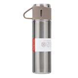 304 L Çelik Bej 500 ml Bardaklı Kahve Termos Mug cin408bj
