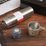 304 L Çelik Bej 500 ml Bardaklı Kahve Termos Mug cin408bj