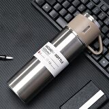 304 L Çelik Bej 500 ml Bardaklı Kahve Termos Mug cin408bj