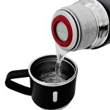 304 L Çelik Bej 500 ml Bardaklı Kahve Termos Mug cin408bj