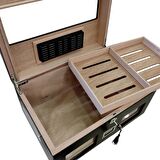 Falconetti Siyah 2 Katlı Camlı Dijital Humidor Puro Kutusu rc59sy