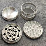 63 mm. Silver Pencereli Tütün Baharat Herbal Öğütücüsü Parçalayıcı rc80slv