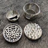 50 mm. Silver Pencereli Tütün Baharat Herbal Öğütücüsü Parçalayıcı rc82slv