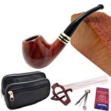 Falconetti  Kahverengi Sandalwood Parlak Ahşap Pipo Seti rc94-takim