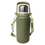 316 L Çelik Yeşil Kamp Piknik için 1200 ml Sıcak Soğuk Matara Suluk cin477sy