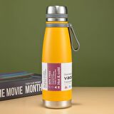 316 L Çelik Sarı 520 ml Sıcak Soğuk Vacuum Bottle Matara Suluk cin478sr