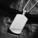Chavin El işi Dövme Gri Dogtag Asker Künyesi Çelik Erkek Kolye eu52
