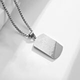 Chavin El işi Dövme Gri Dogtag Asker Künyesi Çelik Erkek Kolye eu52