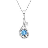 Chavin Topaz ve Zirkon Taşlı Lale Figürlü Gümüş Kolye eu90