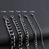 Chavin 3 mm Black ice Siyah Çelik Erkek Bileklik eu94sy-3