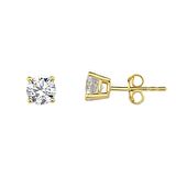 Chavin 4 mm Zirkon 8 Ayar Altın Bayan Tek taş Küpe eu97sr