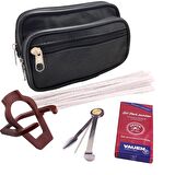 Falconetti 9 mm. Metal Bilezikli Ebony Ahşap Pipo Seti py71-takim