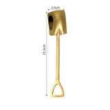Çelik Düşük Kalite 6 Adet Gold Kürek Tatlı Meyve ve Dondurma Kaşığı cin755sr-6
