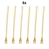 304 Çelik 6 Adet 19 cm Kokteyl Kahve Latte Karıştırma Barmen Kaşığı cin758sr-6