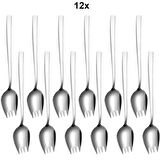 304 Çelik 12 Adet Silver Çatallı Kaşık Sofra Salata Tatlı Meyve Çatalı cin751by