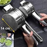 Çelik 14 cm Patates Ezici Püre Yapıcı Meyve Suyu Sıkacağı Pres cin788
