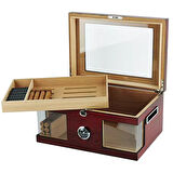 Falconetti İtalyan Sediri 2 Katlı Camlı Özel Humidor Puro Kutusu rd27kr