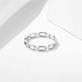 Chavin Çelik Silver Zincir Model Bayan Yüzük ev28by