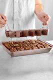 Karbon Çelik 18 Kişilik Kendinden Bölmeli Brownie Kek Ekmek Kalıbı cin796pm