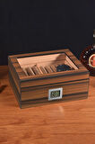 Falconetti Kahverengi iki Katlı Camlı Dijital Humidor Puro Kutusu rd05x