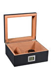 Falconetti Karbon Fiber Camlı Dijital Humidor Puro Kutusu rd06x
